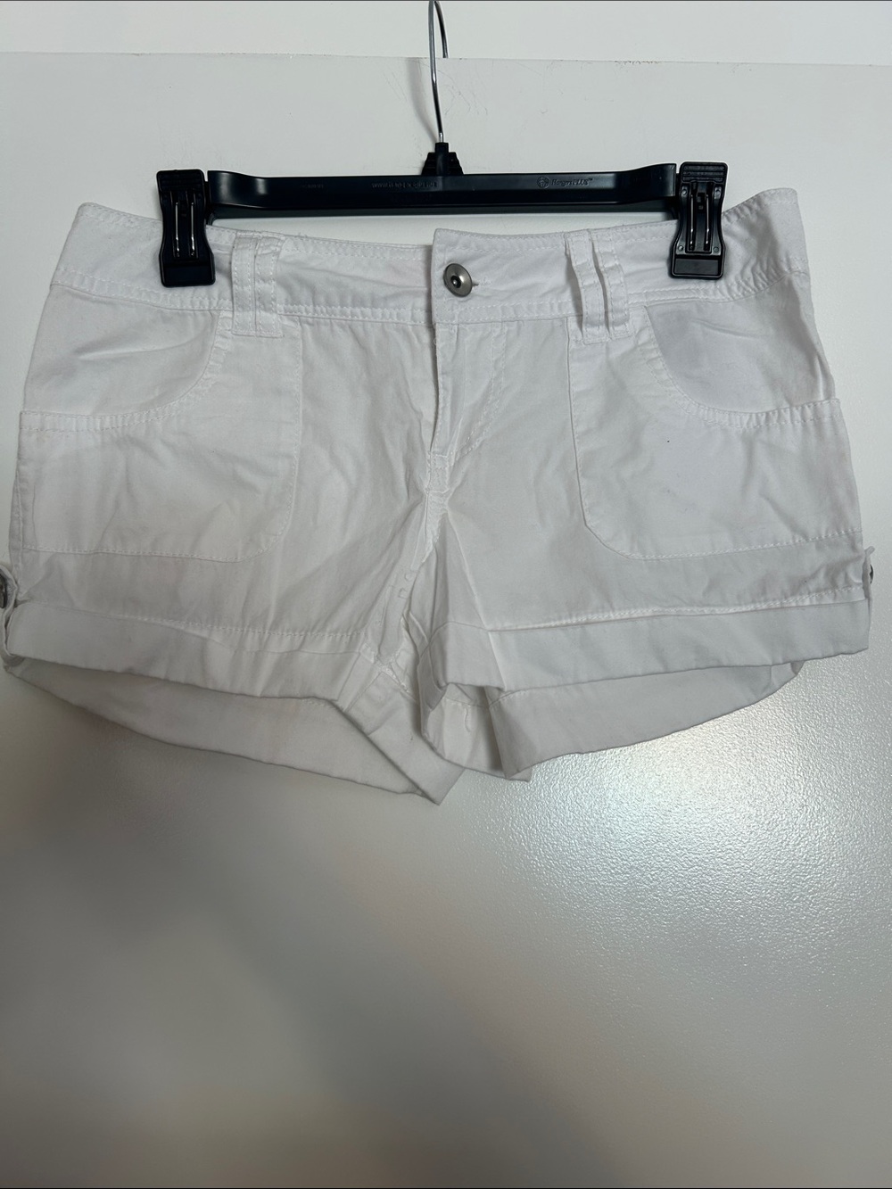 Dollhouse White High-Waist Cotton Shorts